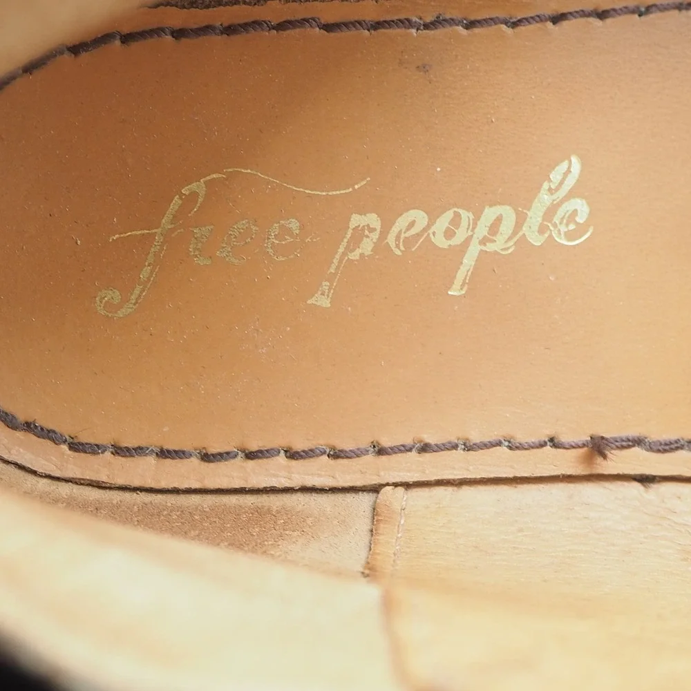 Free People Mont Blanc Gold Leather Sandals EU 39 US 8.5-9 Boho Mule